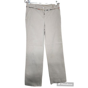 Burberry London Nova Check Trim Khaki Cotton Casual Pants 6